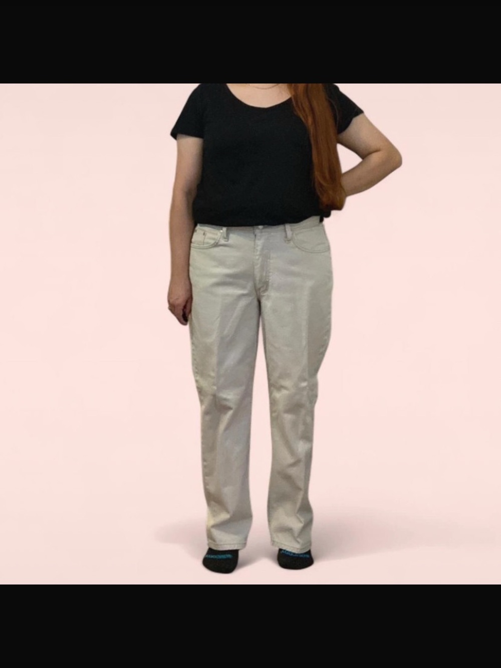 St. John's Bay Straight-Leg Jeans in Light Beige